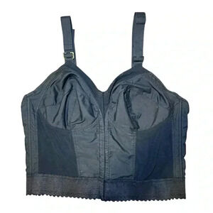 Underscore Women's Bra Black Size 40C Longline Bra Corset Wirefree Front Close